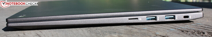 MicroSD-kaartlezer, 2 USB 3.1 Gen2 Type-A, Kensington-slot