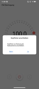 FM-radio heeft geen ontvangst ondanks dat er een hoofdtelefoon is aangesloten.