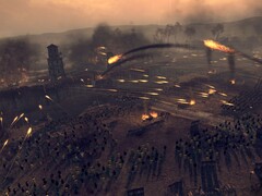 Een afbeelding van een belegering in Total War: Attila, nu met 55% korting op Steam.