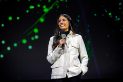 Xbox-CEO Asha Sharma tijdens een Xbox-presentatie.