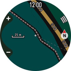 De kaart kan ook in de donkere modus worden weergegeven