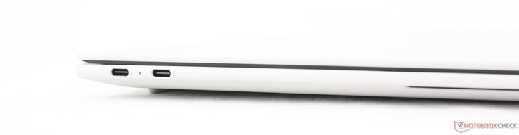 Links: 2x USB-C Thunderbolt 4 met DisplayPort 2.1 + Power Delivery (65 W)