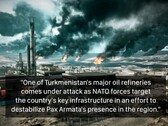 De olieraffinaderijen van Turkmenistan uit een Battlefield-spel. (Afbeeldingsbron: temporyal op X)