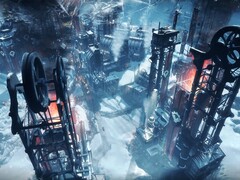 Een afbeelding van een stad in Frostpunk.