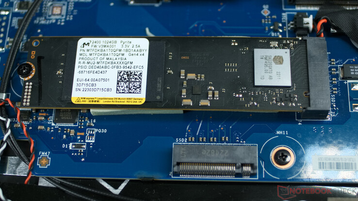 NVMe SSD en vrij (maar onbruikbaar) M.2-slot