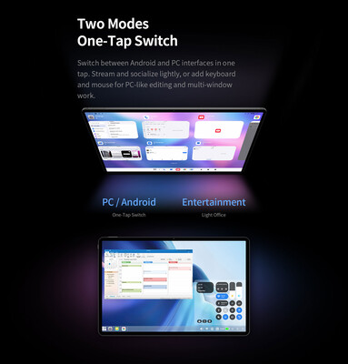 Normale en desktopmodus van de tablet