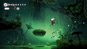 Silksong platform gameplay wordt getoond (Afbeelding bron: Steam)