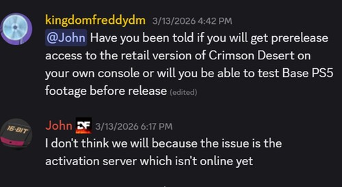 Crimson Desert PS5 update op Digital Foundry Discord