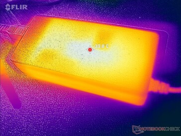 De AC-adapter kan een temperatuur van meer dan 40 C bereiken bij veeleisende toepassingen gedurende langere perioden