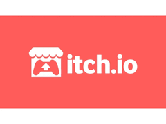 Het logo van Itch.io tegen een rode achtergrond. (Afbeeldingsbron: Itch.io)