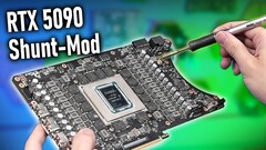 Gemodificeerde RTX 5090 (bron: der8auer YouTube-kanaal)