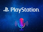 Banner met PlayStation-logo en podcast-symbool