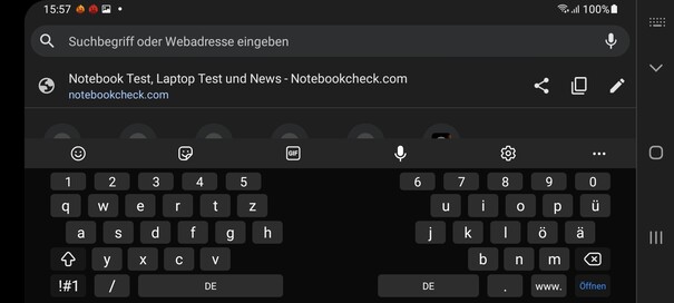 Toetsenbord in landschapsmodus