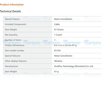 SmartPrix claimt een screen-grab te hebben gemaakt van een vroege OnePlus Buds Pro 3 Amazon listing voordat deze verwijderd werd. (Bron: SmartPrix)