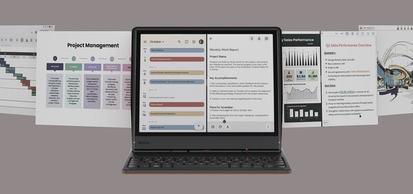 De Boox Note Air5 C heeft nu een toetsenbordaccessoire voor productiever werk. (Afbeeldingsbron: Boox)