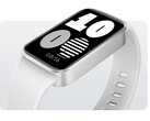 De Redmi Band 4 kost ongeveer $25. Afgebeeld: een bewerkte promotiefoto van de witte uitvoering.