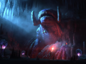Subnautica Below Zero Steam screenshot toont een bevroren leviathan in een grot