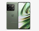 De OnePlus 10T wordt volgens de geruchten in twee kleuren gelanceerd, waaronder de groene tint die te zien is in gelekte CAD renders. (Afbeelding bron: @OnLeaks &amp; SmartPrix)