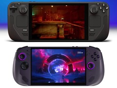 Steam Deck OLED (boven) en Lenovo Legion Go S (onder). (Afbeeldingsbron: Valve en Best Buy, bewerkt)
