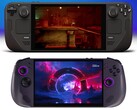 Steam Deck OLED (boven) en Lenovo Legion Go S (onder). (Afbeeldingsbron: Valve en Best Buy, bewerkt)