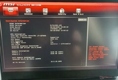 MSI Vector GP76 BIOS: Systeem informatie
