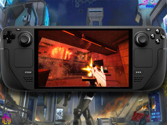 De Boomer Shooter Blueprint-collectie heeft vijf niveaus, vanaf $7. Afgebeeld: Steam Deck met Selaco.