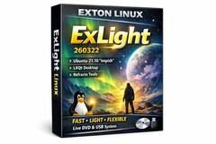 Exton Linux ExLight 260322 gelanceerd met vele updates, waaronder Enlightenment 0.27.1 en Calamares 3.3.14-1