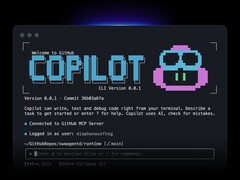 De CLI-interface van GitHub Copilot draait in een terminalvenster.