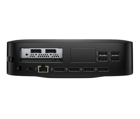 HP Elite t755 Thin Client achterzijde (afbeelding via HP)