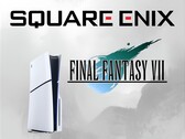 Square Enix en Final Fantasy 7 logo's naast PS5 (Afbeelding bron: Square Enix, Sony PlayStation)