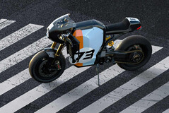 De Super73 C1X Le Pew caféracer ziet er goed uit met zijn retro-racer kleurenschema en lage, agressieve zithouding. (Afbeelding bron: Super73)