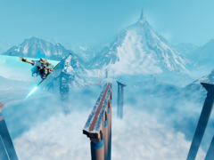 Sword of the Sea laat spelers het landschap doorkruisen met een &quot;Hoversword&quot;. Afgebeeld - een ingame screenshot. (Afbeeldingsbron: Steam)