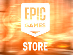 De volgende mobiele giveaway van Epic Games loopt tot de laatste donderdag van de maand, logo afgebeeld. (Afbeeldingsbron: Epic Games Store - bewerkt) 