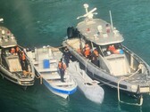 De narco-zeedrone bestuurd door Starlink voor de kust van de Caraïben. (Afbeeldingsbron: Armada de Colombia)