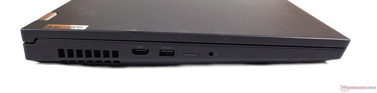 Links: HDMI 2.1, USB-A 3.1 Gen 1, SIM-sleuf, 3,5 mm audio-aansluiting