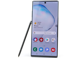 Getest: de Samsung Galaxy Note 10+ (SM-N975F) smartphone. Testtoestel voorzien door notebooksbilliger.de.