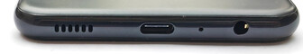 Onderkant: luidspreker, USB-C, microfoon, 3,5 mm audiopoort