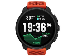 De Suunto Race 2 smartwatch in koraaloranje heeft een OLED-scherm van 1,5 inch waarop hardloopstatistieken en de tijd worden weergegeven. (Afbeeldingsbron: Suunto)
