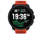 De Suunto Race 2 smartwatch in koraaloranje heeft een OLED-scherm van 1,5 inch waarop hardloopstatistieken en de tijd worden weergegeven. (Afbeeldingsbron: Suunto)