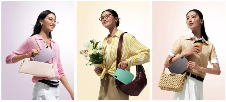 De drie lanceringskleuren van de Oppo Pad Mini.