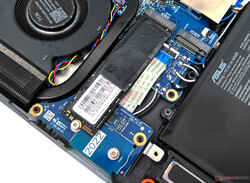 De Samsung PM9A1 SSD van de Scar 15 kan piekleessnelheden niet lang aanhouden