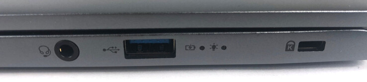 Rechts: 1x gecombineerde poort voor hoofdtelefoon/microfoon, 1x USB 3.2 Type-A, 1x Kensington