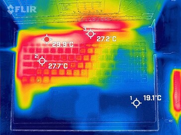 Warmtekaart stationair, boven