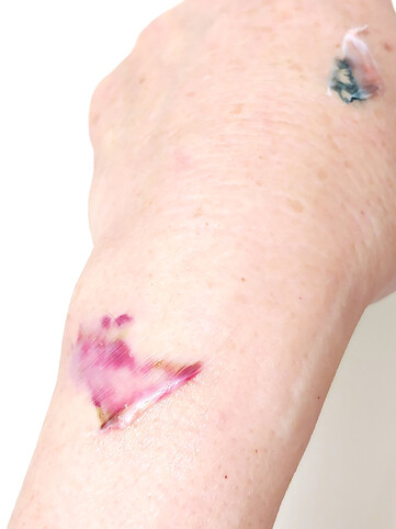 Tatoeages na het douchen.