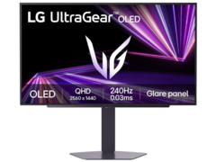 De LG UltraGear 27GX704A (foto) wordt geleverd met een glanzend OLED-paneel. (Afbeeldingsbron: LG Japan)