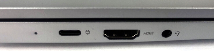 Links: 1 x USB 3.2 Type-C (met Power Delivery en DisplayPort), 1 x HDMI, 1 x audio/mic combo-poort (3,5 mm jack)
