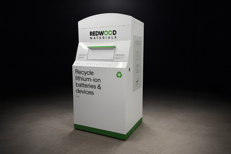 Het Redwood Battery Bin recyclingsysteem.