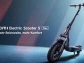 De Xiaomi elektrische scooter 5 Max kan tot 60 km (~37 mijl) afleggen met één keer opladen (Afbeelding bron: Xiaomi)