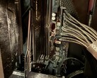 Een close-up van de gaming-pc die is beschoten.