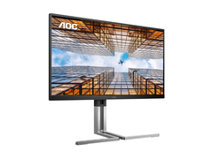 De AOC U27U3X (afbeelding) heeft dubbele HDMI 2.1-poorten, DisplayPort 1.4, USB-C-poort (90W PD) en een USB 3.2 Gen1-poort. (Afbeeldingsbron: AOC)